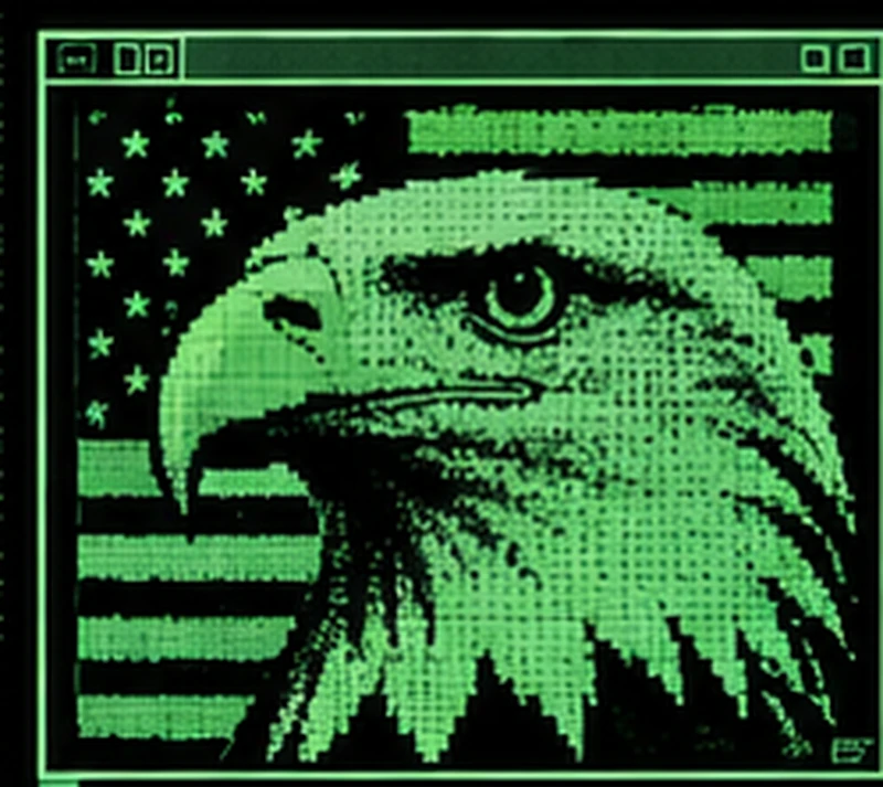 Green monochrome eagle from the America.exe artwork